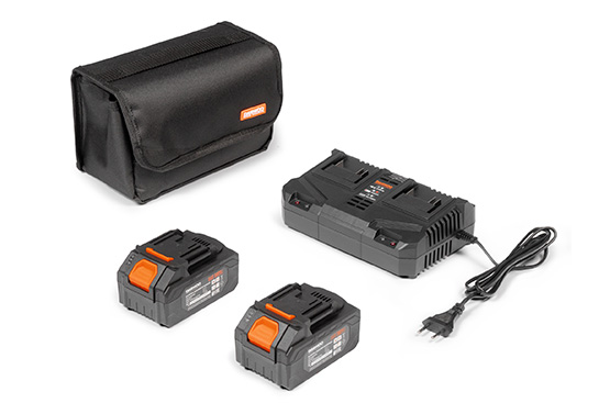 Два аккумулятора 21В/5.0 Ач и зарядное устройство 5.0 А уже в комплекте. Вы сразу можете приступить к работе.